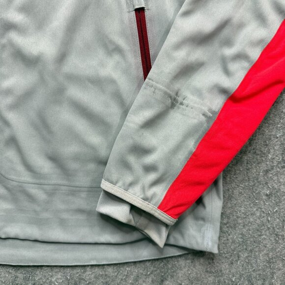 Nike Shield Flash Running Jacket Women M Red Gray Hooded Reflective 619026 - Picture 5 of 16